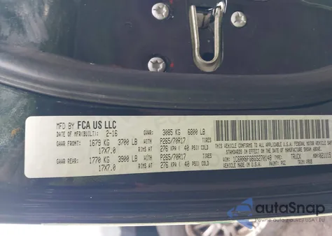 2016 Ram 1500 Tradesman из США, поврежденный, VIN 1C6RR6FG6GS270148